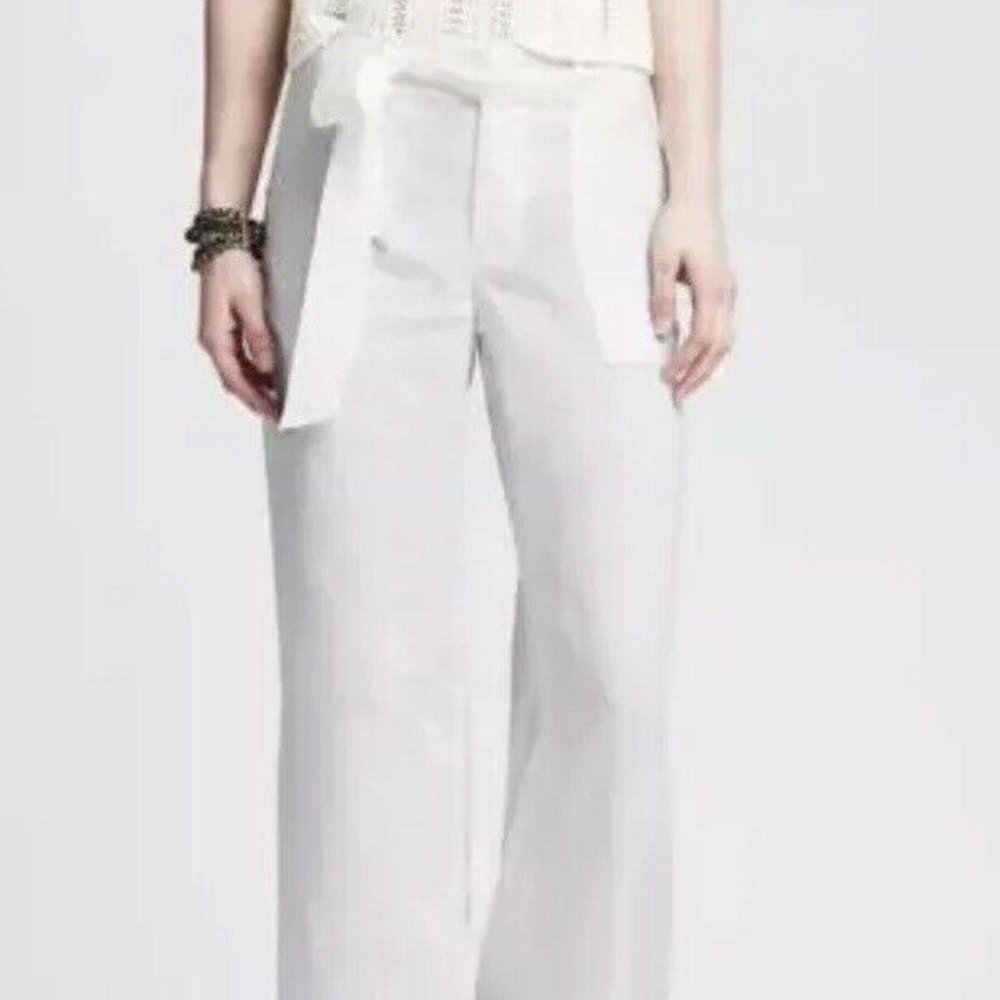 NWT Banana Republic Linen Tie Front Wide Leg Pants